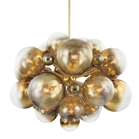 Corbett Lighting Kyoto 25 Light Chandelier 53.5 In. Vintage Polished Brass 427-54-VPB
