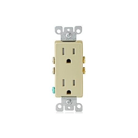 Leviton 5-15R, 15 A, 125 VAC, 2 Pole, 3 Wire, Grounding T5325-I