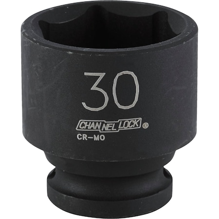 Channellock 1/2'' Drive 30 mm 6-Point Shallow Metric Impact Socket 315796