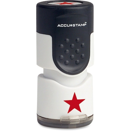 Accu-Stamp Accustamp, Round Star, Red 030726