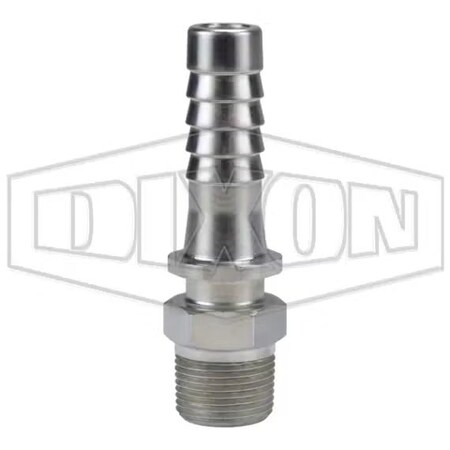 Dixon 3500 Nipple, 1 x 3/4 In, MNPT x Hose Shank, Steel, Zinc Plated, Domestic 3515