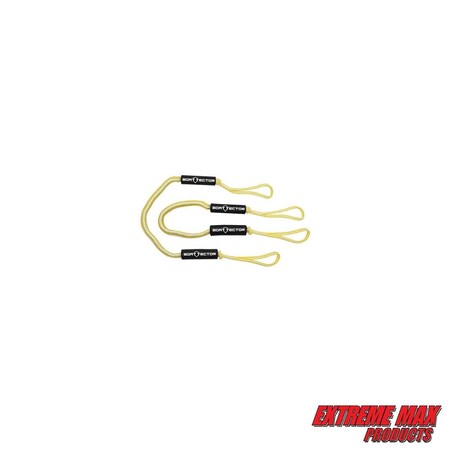 Extreme Max Extreme Max 3006.2741 BoatTector Bungee Dock Line Value 2-Pack - 5', Yellow/White 3006.2741