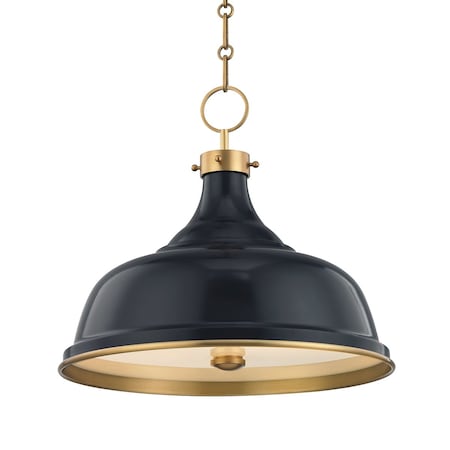 Hudson Valley Lighting Mark D. Sikes X Painted No.1 3 Light Pendant 18 In. Aged Brass/Darkest Blue MDS300-AGB/DBL