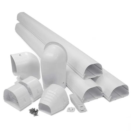 Rectorseal Fortress Lineset Covers 4.5"12'Wall Duct Kit White 122 84105