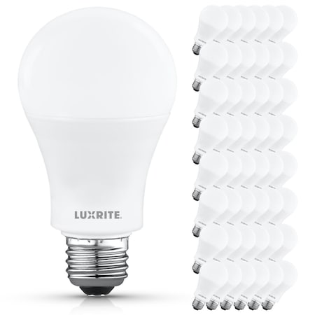 Luxrite A19 LED Light Bulb 100 Watt Equivalent, 3500K Natural White, 1500LM, Non-Dimmable, 48PK LR21542