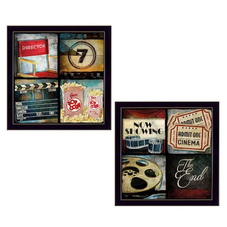 Set Of Two At The Movies Black Framed Print Wall Art, 2PK