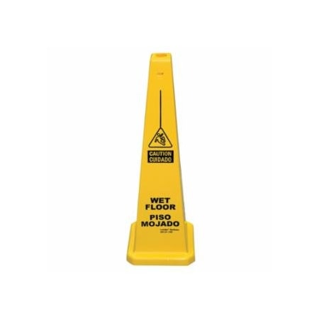 Cortina Safety Products Lamba Safety Cone, Piso Mojado/Wet Floor, Yellow 831-03-600-09