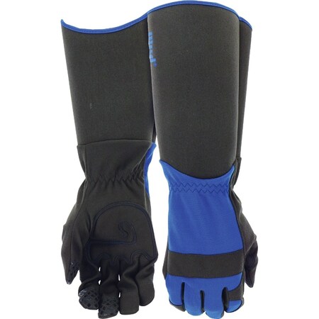 Mud Mens Medium/Large Brilliant Blue Synthetic Leather Palm Extended Sleeve Gauntlet Glove MD53011BB-ML