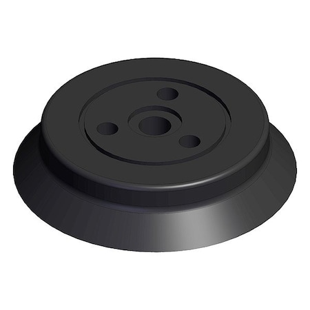 Smc Vacuum Pad, Black, Flat with Ribs Pad ZP50HS