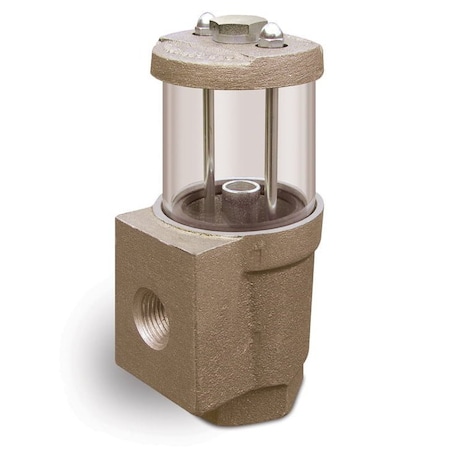 Oil-Rite Over Flow Sight - 9/16in. ID, 1 7/8in., 1/2in. Female NPT, 1/2in. Female NPT, Buna-N, Acrylic B239-1