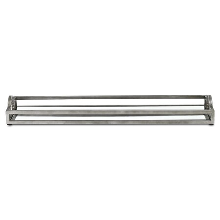 Homeroots 24in Silver Mirrored Glass Handmade Vanity Tray With Handles 713544