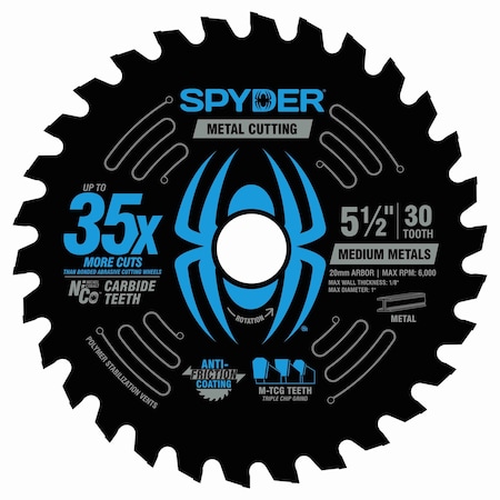 Spyder 5-1/2-Inch 30-Tooth Saw Blade for Medium Metal 13518