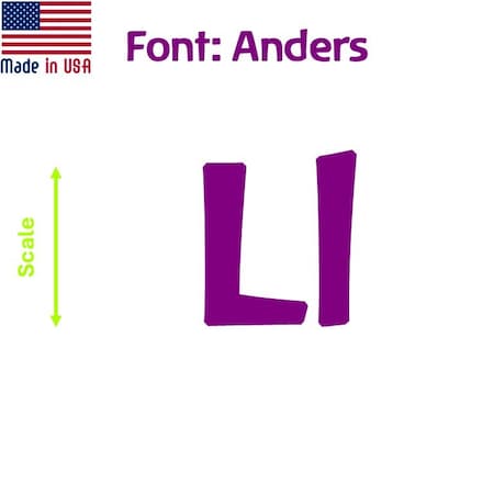 Aacc Self-Adhesive Vinyl Letter: L, Scale: 6 in. Color: Purple Font: Anders by, 24PK AACC-Anders-UL-Purple-I6x24