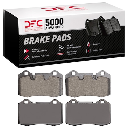 Dynamic Friction Co DFC 5000 Advanced Brake Pads - Low Metallic and Hardware Kit 1551-1166-19