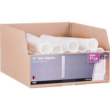 Keeney Mfg 1-1/2'' x 12'' White Plastic Flanged Sink Tailpiece 10-12WK