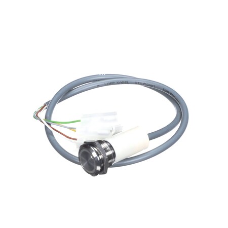 Vollrath Push Button with Blue Light, On, Stainless Steel, UL XSSL5161