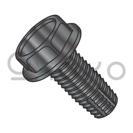 Oxoxo 5/16-18X1 1/4 Unslotted Indent Hex Washer Thrd Cutting Screw Type F Full Thrd Black Oxide, 1000PK 382841