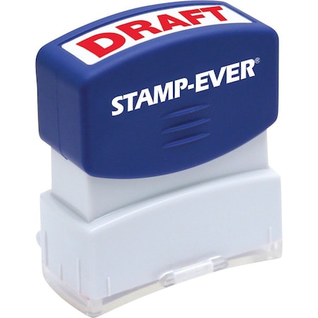 U.S. Stamp & Sign Stamp-Ever Pre-Inked Stamp, DRAFT, 9/16" x 1-11/16", Red 5947