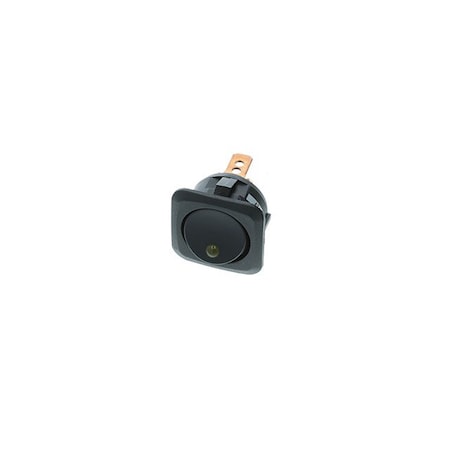 Switch Components Square Actuator-Round Rocker, 4P SPST OFF-ON, Amber LED RC-1A-DC-1-AL