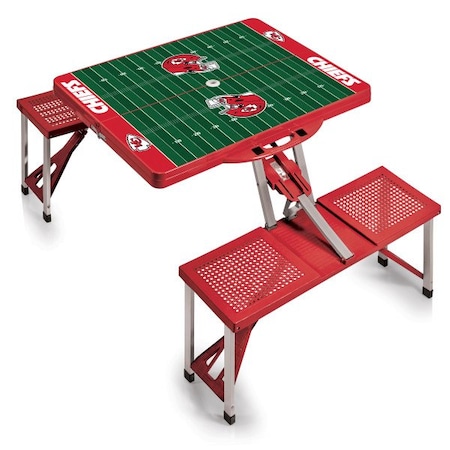 Picnic Time Family Of Brands Kansas City Chiefs - Picnic Table Portable Folding Table with Seats, (Red) 811-00-100-165-2