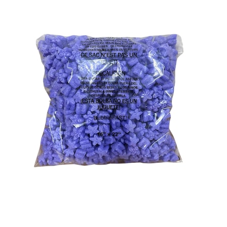 Bubblefast FunPak Purple Stars Packing Peanuts Mini Pack Plant Based Biodegradable Compostable 0.6 cu ft Bag Mini-Purple Stars