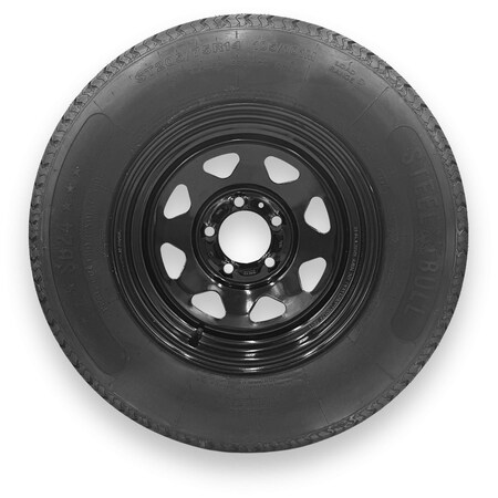 Steelbull - Steel Master SteelBull ST225/75R15 8 Ply TL Highway Rib Tire on a 5 on 4.5 Bolt Black Modular Wheel 599552SBBLK