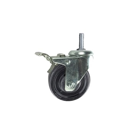 Service Caster 3.5 Inch Soft Rubber Wheel Swivel 3/8 Inch Stem Caster with Total Lock Brake SCC SCC-TSTTL20S3514-SRS-381615