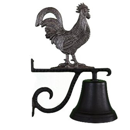 Swivel Cast Bell With Swedish Iron Rooster Ornament SW2618369