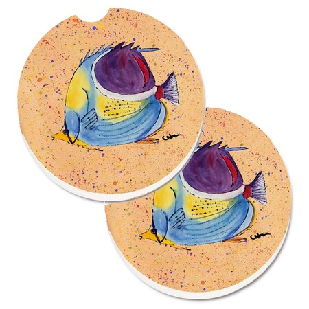 Carolines Treasures Tropical Fish Set of 2 Cup Holder Car Coaster 8529CARC
