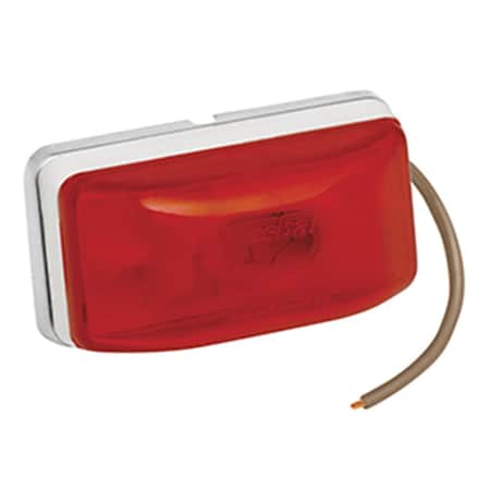 Wesbar Side Marker And Clearance Light Red With White Stud-Mount Base, Pc Rated, 1.25 x 3 x 4 in. 203234