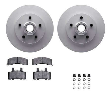 Dynamic Friction Co DFC GEOSPEC Coated Rotor- Heavy Duty Brake Pad includes Hardware 4412-48008