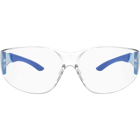 Ironwear Polycarbonate UV Safety Glasses with Comfort Grip Temple Tips, Clear, Blue 3575-C-BL