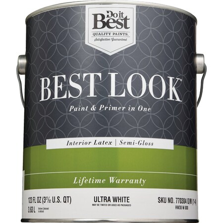 Do It Best Best Look Latex Premium Paint & Primer In One Semi-Gloss Interior Wall Paint Ultra Wht 1 Gal. HW38W0800-16