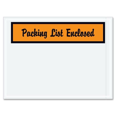 Zoro Select Packing List Envelopes, Orange, PK1000 PL2
