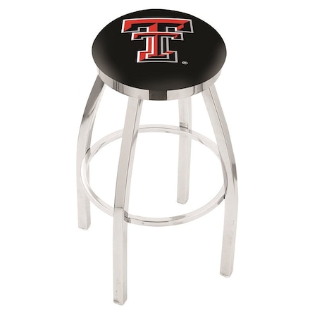 Holland Bar Stool Co 30" Chrome Texas Tech Swivel Bar Stool, Accent Ring L8C2C30TXTech