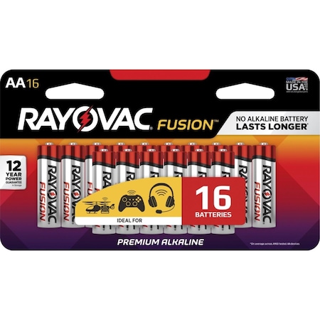 Rayovac Fusion Advanced Alkaline AA 16PK 1562442