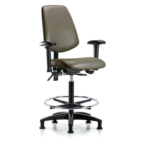 Blue Ridge Ergonomics Vinyl Chair, Vinyl, Adjustable Arms BR-VHBCH-MB-RG-T1-A1-CF-RG-8809