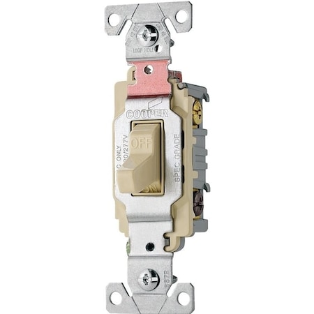Eaton Wiring Devices Toggle Switch, 20 A, 120/277 V, 3 -Position, Screw Terminal, Nylon Housing Material CS320V