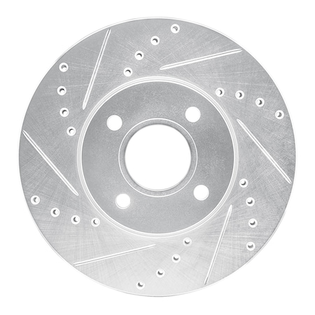 Dynamic Friction Co DFC Brake Rotor - Drilled and Slotted - Silver 631-54053L