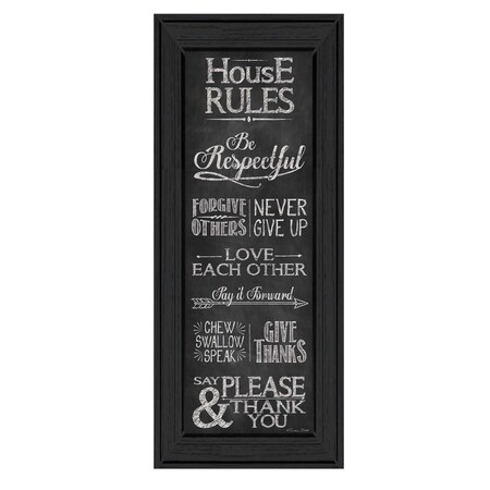 Homeroots House Rules Black Framed Print Wall Art 405581
