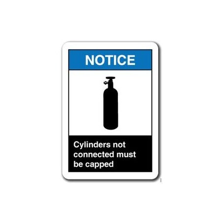 Signmission 10 in Height, Plastic, 10" x 7", ANSI-710NS Cylinders Not Connected ANSI-710NS Cylinders Not Connected