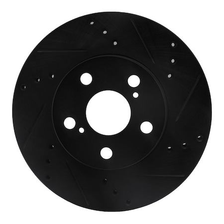 Dfc Premium Black Drilled & Slotted Brake Rotor, Disc Brake Rotor, 633-76087R
