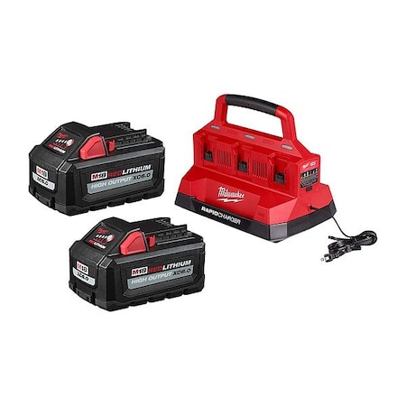 Milwaukee Tool M18 6.0 Battery 2PK +M18 PACKOUT Charger 48-11-1862, 48-59-1809