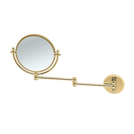 Gatco Wall Mounted 7.5" Swing Arm Mirror, Polished Brass 1410