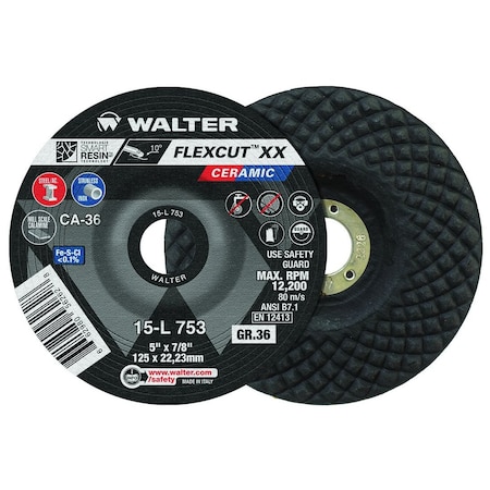 Walter Surface Technologies FLEXCUT XX 5X7/8in GRIT 36, T29 15L753