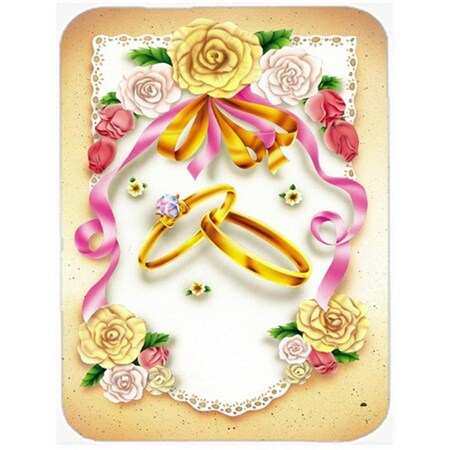 Carolines Treasures Wedding Rings Glass Cutting Board, Large APH0604LCB