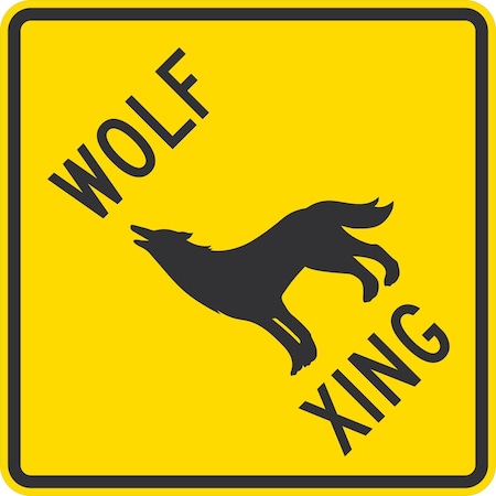 Lyle Wolf Xing with Symbol, 24x24, Diamond Grade, Yellow G-12327-DG_24x24