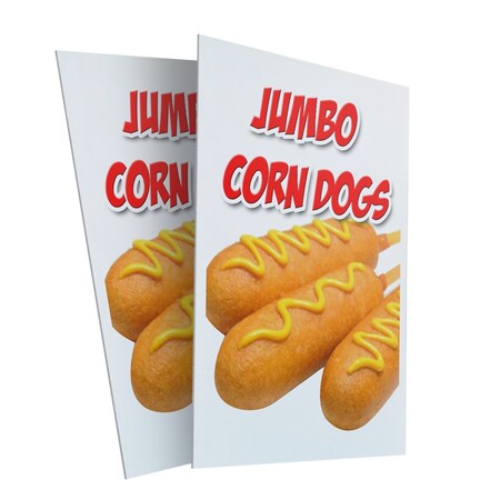 Signmission Jumbo Corndogs, Plastic Signs Only 24 Inch x 36 Inch, Corrugated Plastic, 2PK CSB-2436-2PACK-Jumbo Corndogs