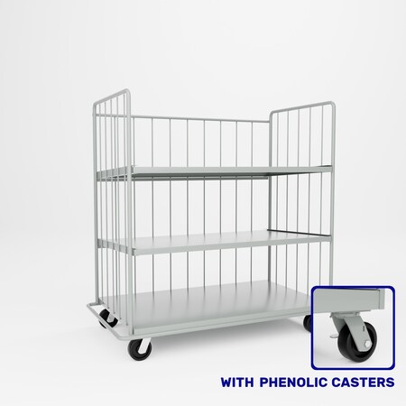 Pucel Sliding Shelf Truck, 37 in W x 68 in D x 66 in H, Gray SS-60-P