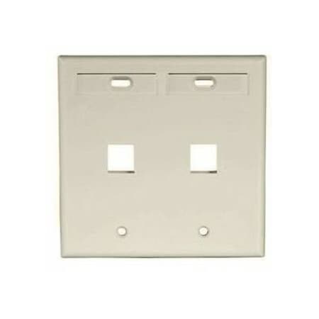 Leviton 2-Port Flush Mount Unloaded, 2Gang W/Des Window Quickport 42080-2IP